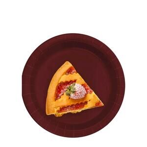 CUSINIUM 100-Pack 9" Burgundy Disposable Paper Plates - Perfect for Dinner